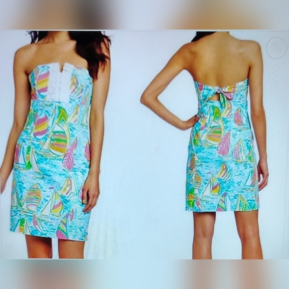 NEW Lilly Pulitzer You Gotta Regatta Franco Sz 00 Strapless Sailing Tuxedo Dress - Picture 2 of 9
